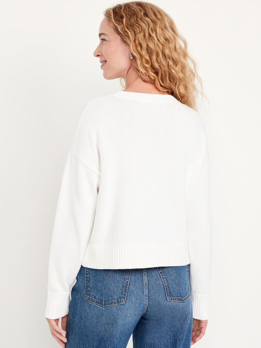 Crew-Neck Flag-Graphic Sweater