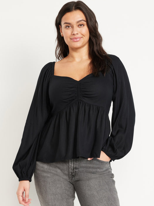 Shirred Crepe Top
