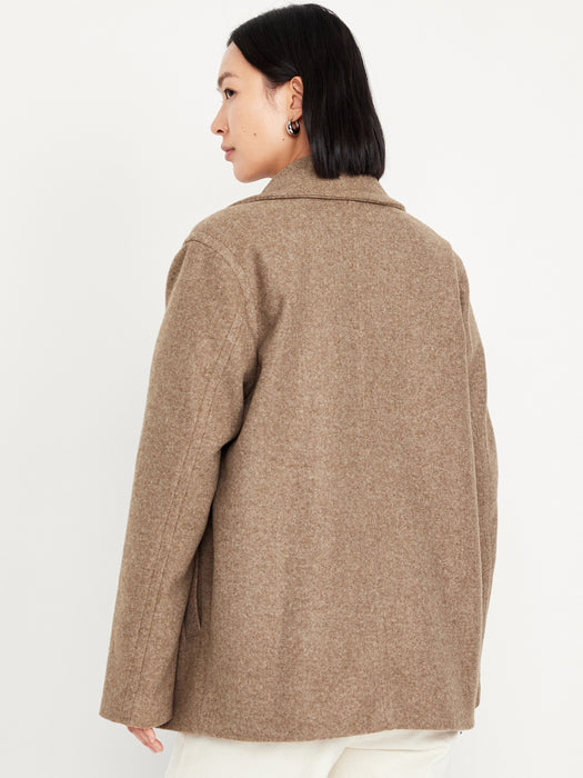 Oversized Double-Breasted Pea Coat