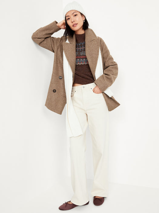 Oversized Double-Breasted Pea Coat