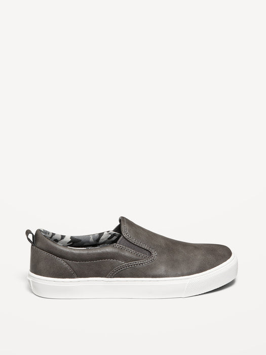 Faux-Leather Slip-On Sneakers for Boys