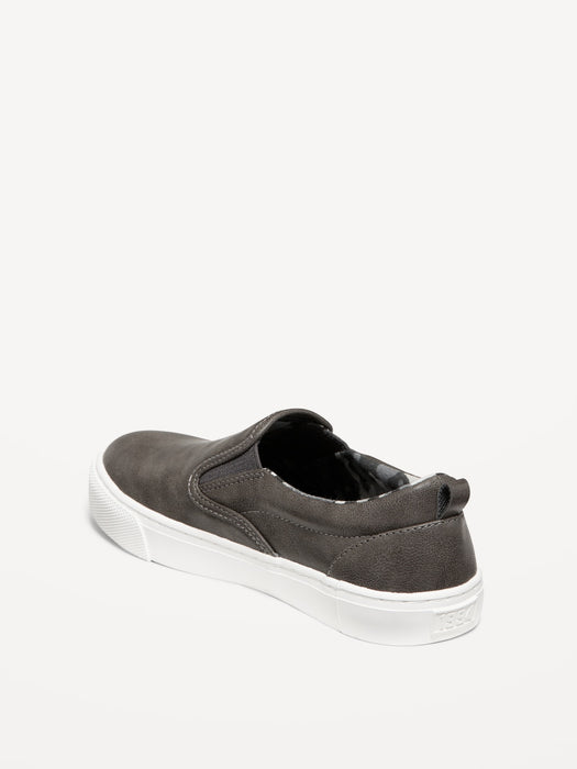 Faux-Leather Slip-On Sneakers for Boys