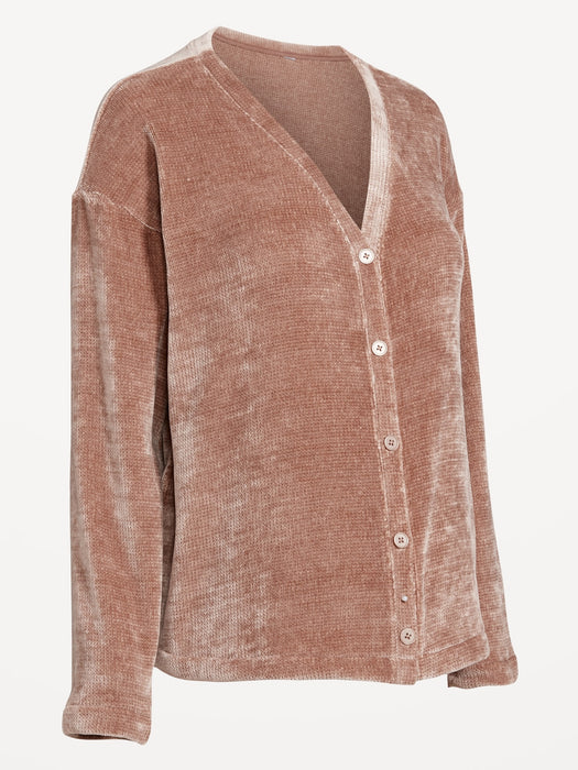 Maternity Cozy Chenille Button-Down Top