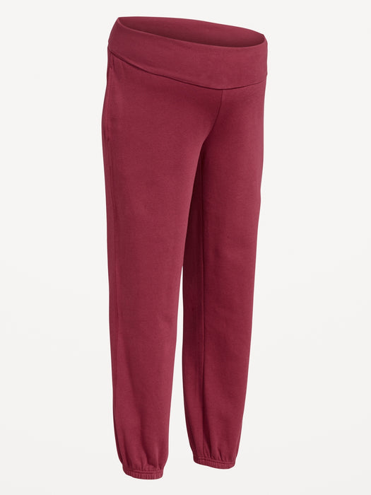 Maternity Rollover-Waist Jogger Sweatpants