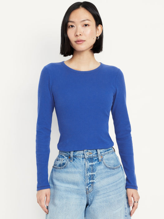 Plush-Knit Long-Sleeve T-Shirt