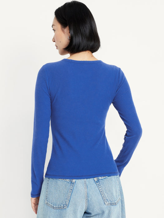 Plush-Knit Long-Sleeve T-Shirt