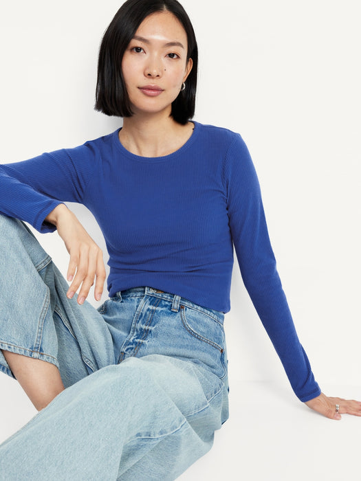 Plush-Knit Long-Sleeve T-Shirt