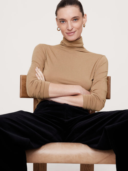 Luxe Wool-Blend Turtleneck T-Shirt