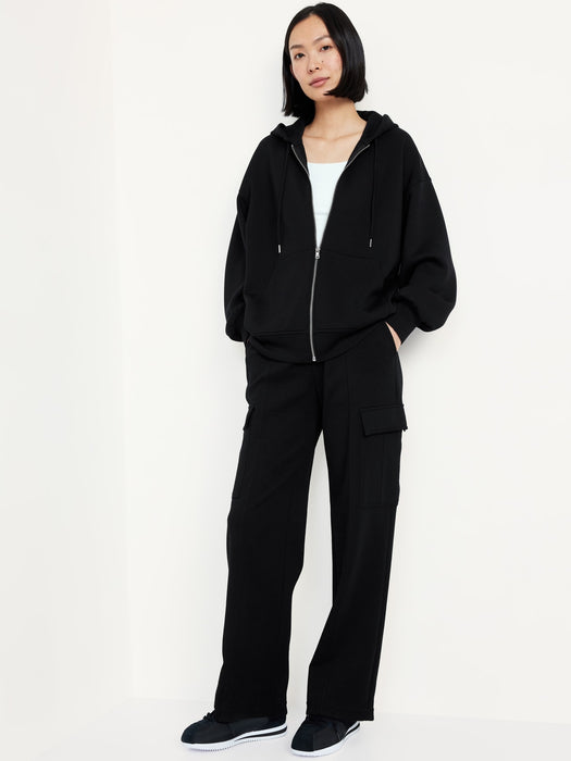 Oversized Bounce Fleece Zip Tunic Hoodie Sweatshirt