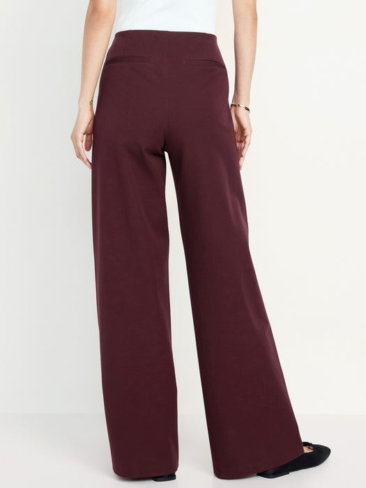High-Waisted Pull-On Pixie Super Wide-Leg Pants