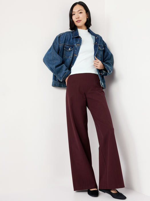 High-Waisted Pull-On Pixie Super Wide-Leg Pants