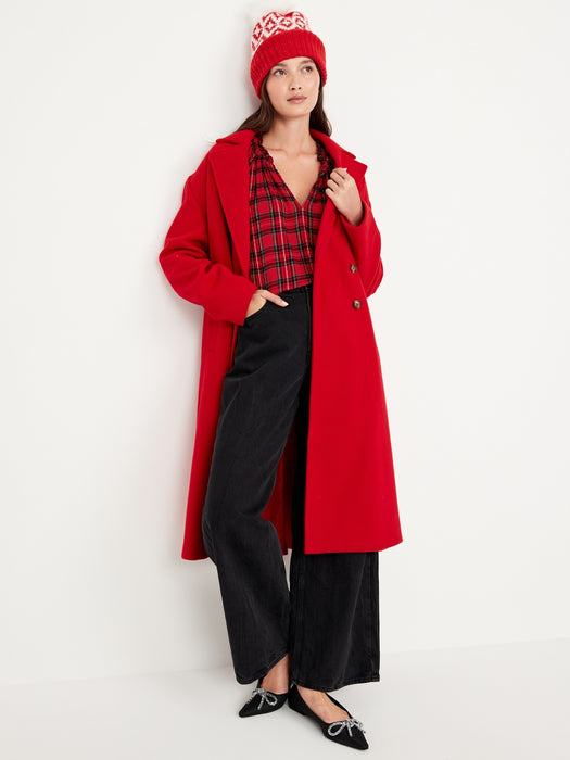 Split-Neck Seersucker Top