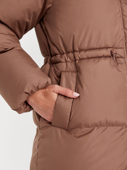 Water-Resistant Quilted Long Puffer Jacket