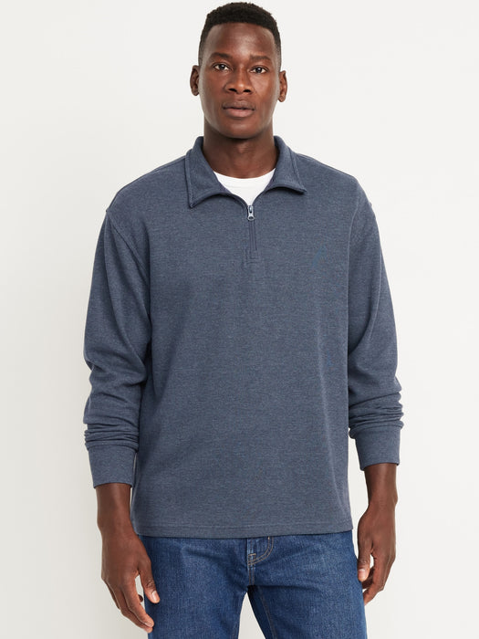 French Rib Quarter-Zip Sweater