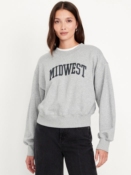 SoComfy Graphic Drop-Shoulder Crew-Neck Sweatshirt