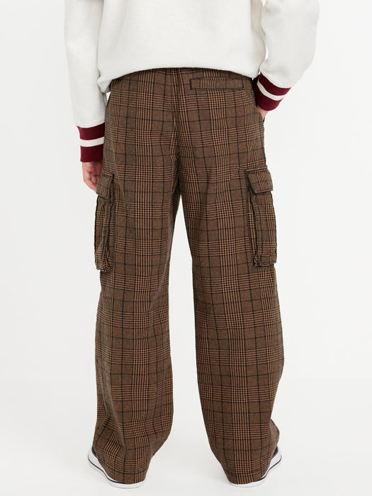 Baggy Plaid Cargo Pants for Boys