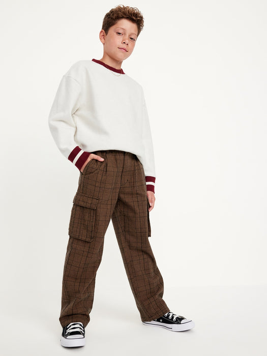 Baggy Plaid Cargo Pants for Boys