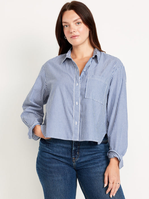 Button-Down Crop Shirt