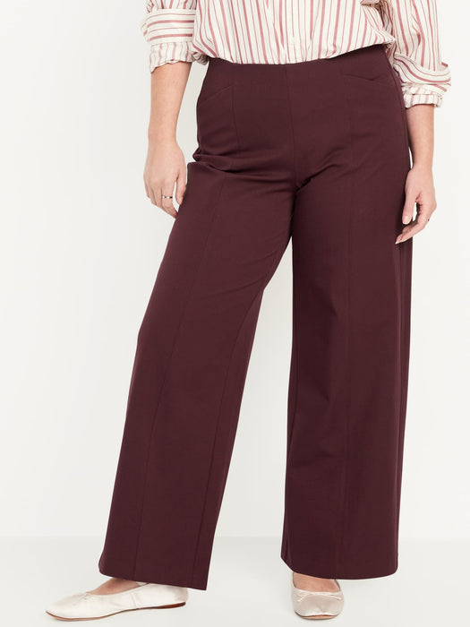 High-Waisted Pull-On Pixie Super Wide-Leg Pants