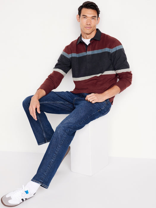 Long-Sleeve Brushed Rugby Polo