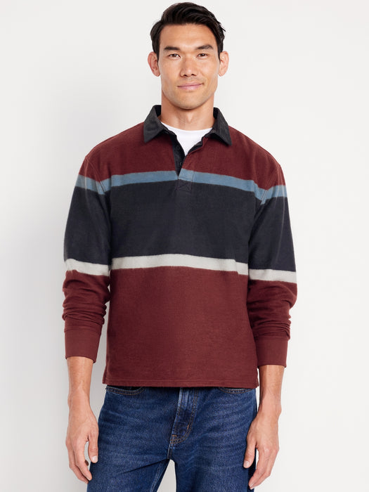 Long-Sleeve Brushed Rugby Polo