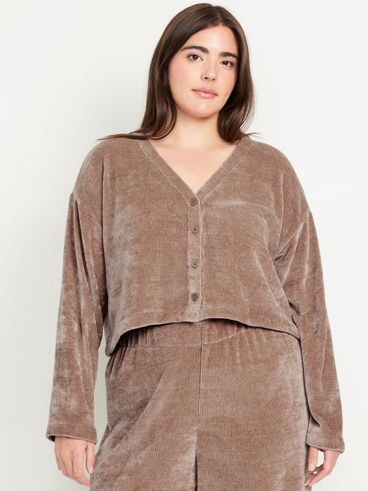 Cozy Chenille Button-Down Top