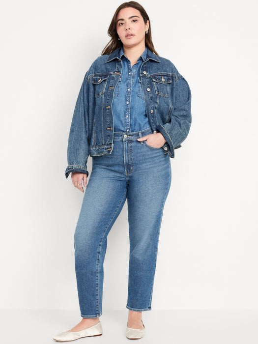 High-Waisted Built-In Warm OG Straight Ankle Jeans