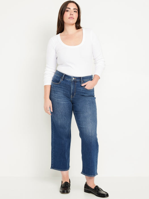 High-Waisted Wow Crop Wide-Leg Jeans