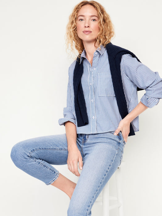 Button-Down Crop Shirt