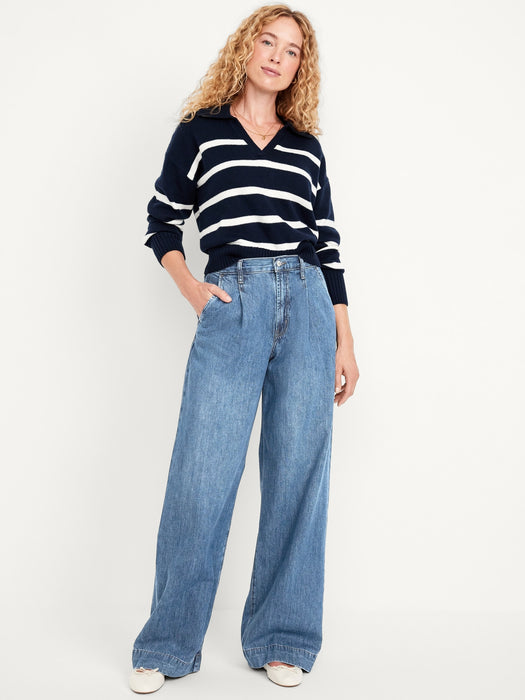 Extra High-Waisted Baggy Wide-Leg Trouser Jeans