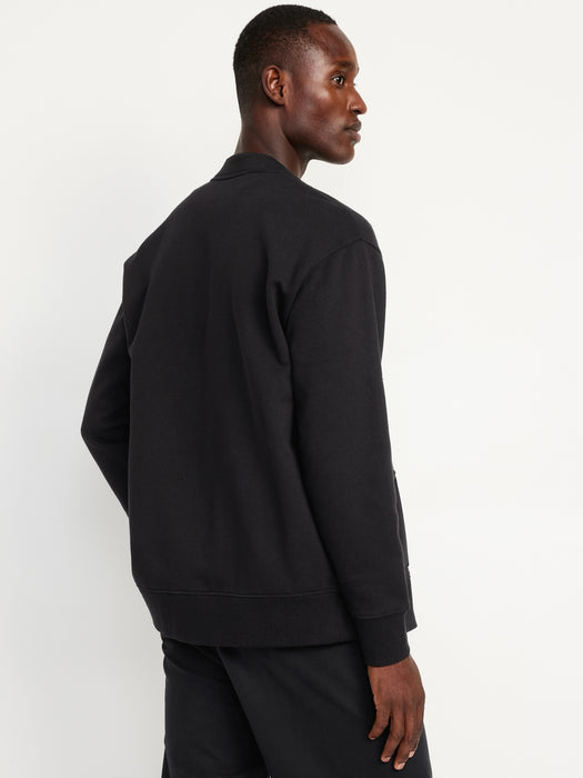 Fleece Button-Front Cardigan