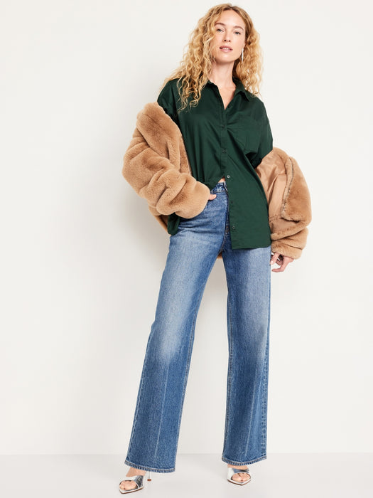 Oversized Button-Down Boyfriend Shirt