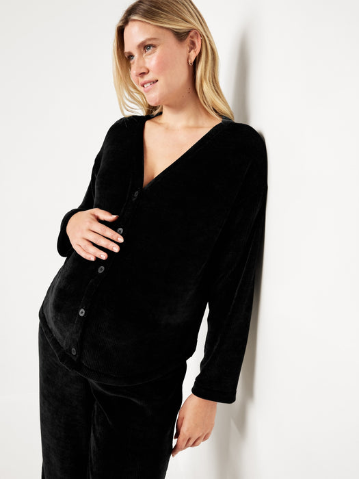 Maternity Cozy Chenille Button-Down Top