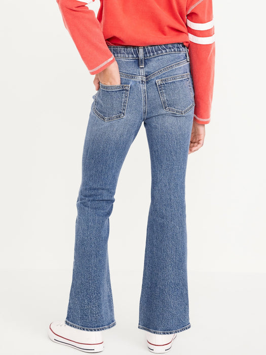High-Waisted Braided-Waist Flare Jeans for Girls