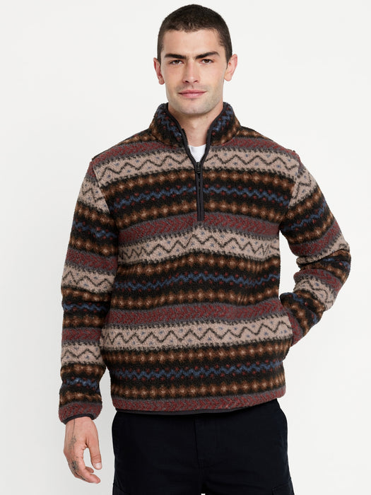 Sherpa Fair Isle Quarter Zip