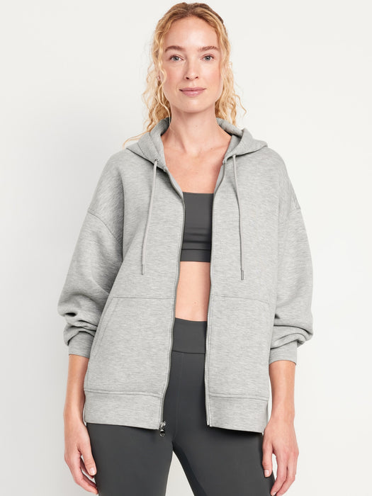 Oversized Bounce Fleece Zip Tunic Hoodie Sweatshirt