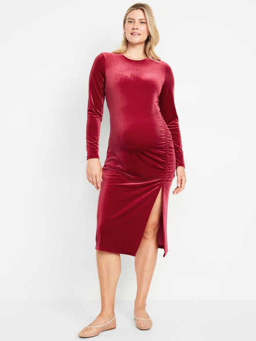 Maternity Velvet Midi Dress