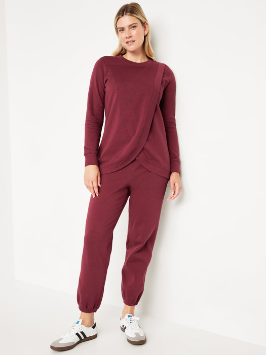 Maternity Cross-Front Nursing Sweatshirt