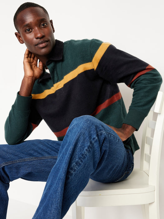 Long-Sleeve Brushed Rugby Polo