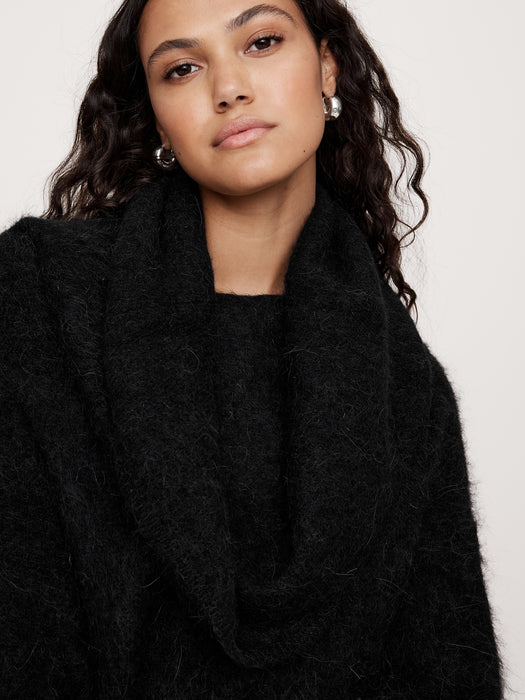 Oversized Fuzzy Alpaca-Blend Sweater Dress