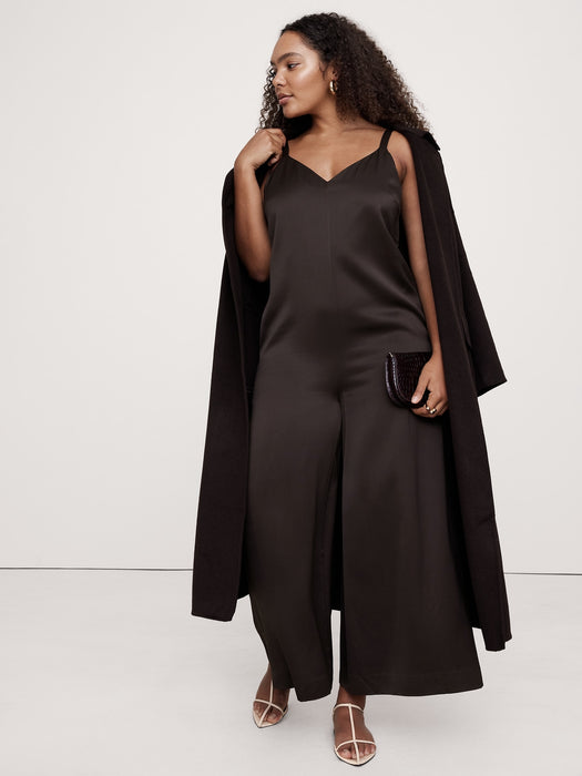Italian Satin Wide-Leg Jumpsuit