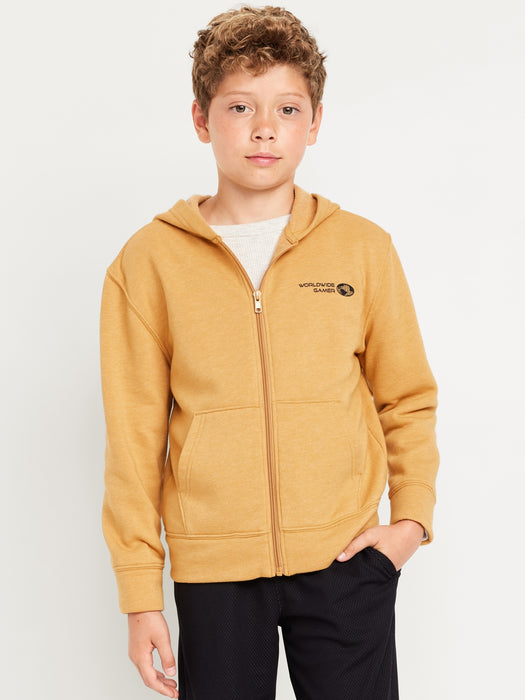 Graphic Zip-Front Hoodie for Boys