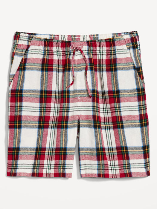Flannel Pajama Shorts for Men