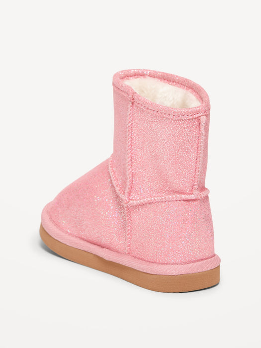 Shiny Faux-Fur Lined Boots for Toddler Girls