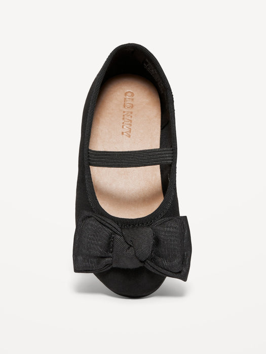 Faux-Suede Bow Ballet Flats for Toddler Girls