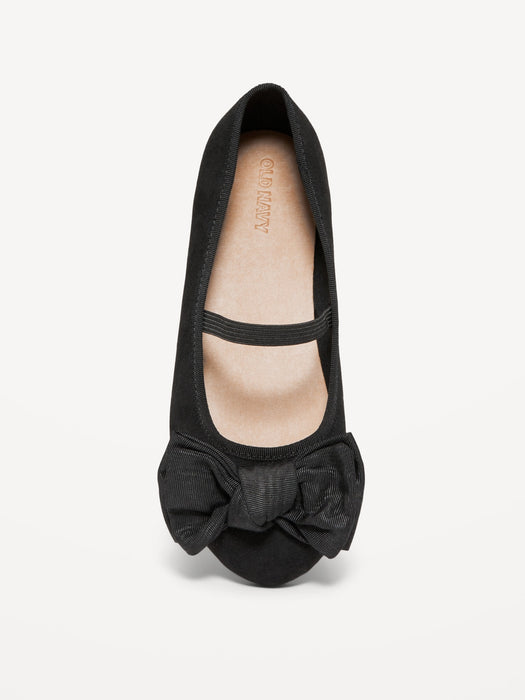 Faux-Suede Bow Ballet Flats for Girls