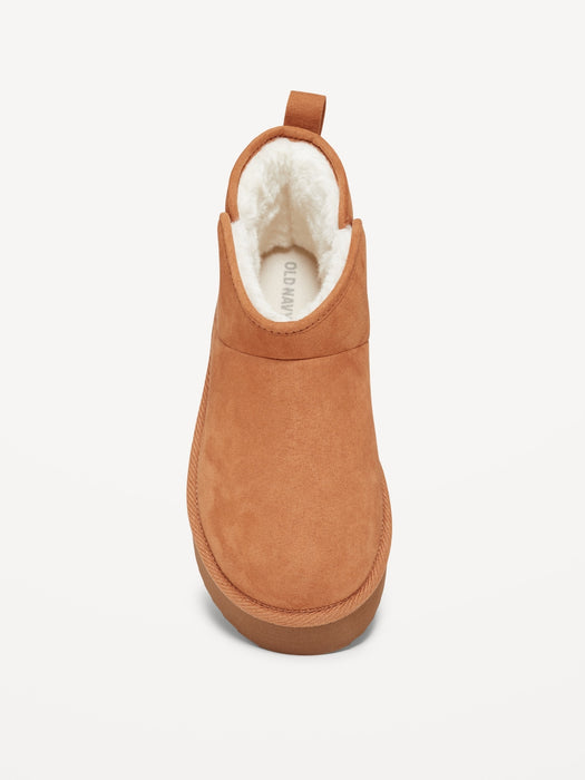 Faux-Suede Faux-Fur Lined Platform Boots for Girls