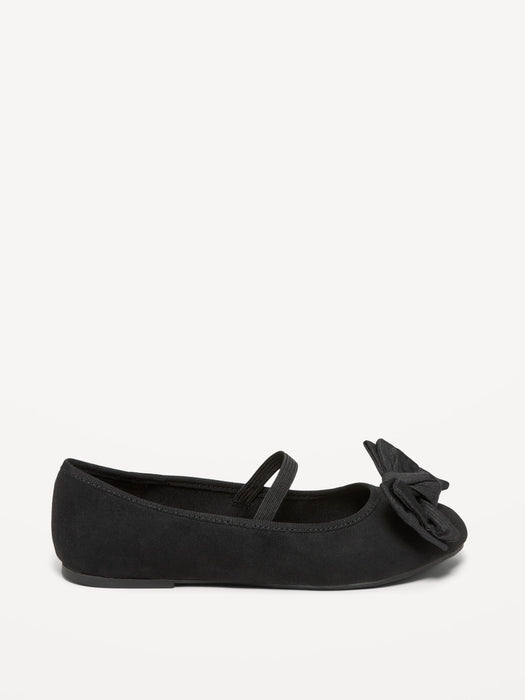 Faux-Suede Bow Ballet Flats for Girls
