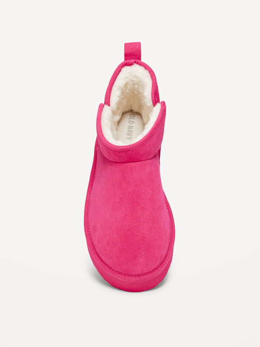 Faux-Suede Faux-Fur Lined Platform Boots for Girls