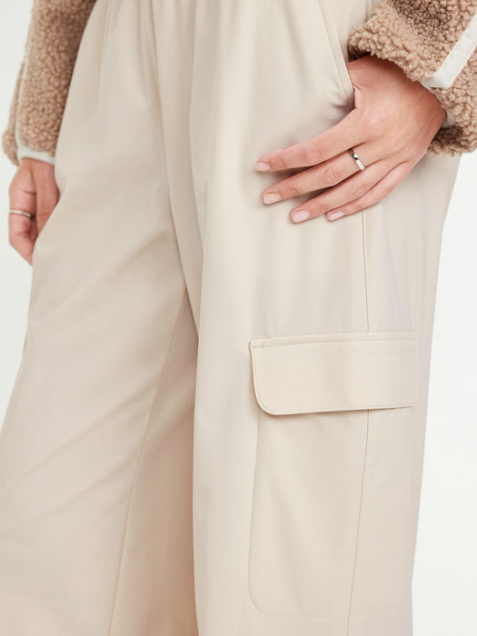 High-Waisted SleekTech Wide-Leg Cargo Pants